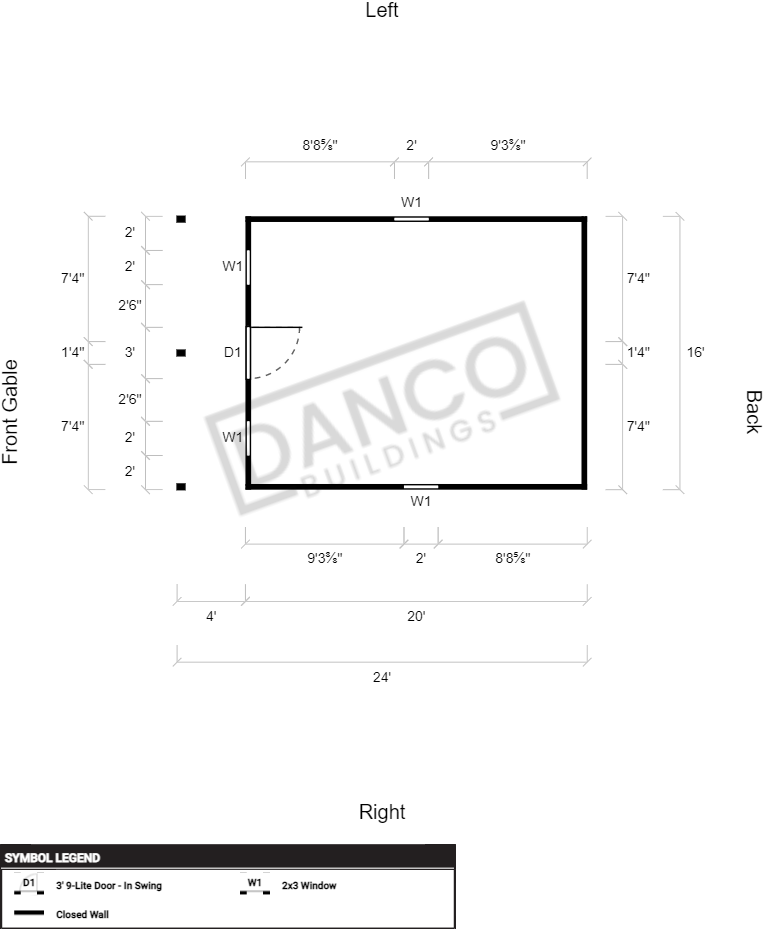 Standard Cabin 16x24 - DANCO Buildings