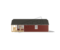 Wraparound Porch Lofted Barn Cabin 16x36 - DANCO Buildings