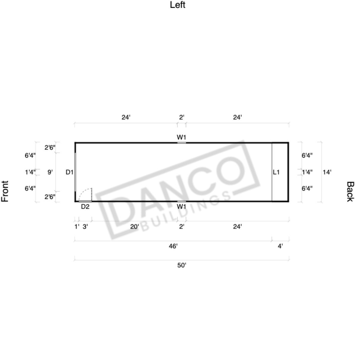 Lofted Barn Garage 14x50 - Image 2