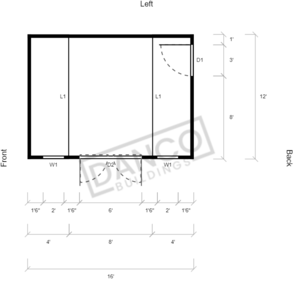 Side Lofted Barn 12x16 - Image 2