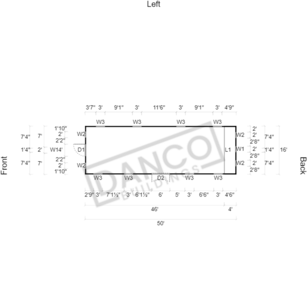 Side Lofted Barn 16x50 - Image 2