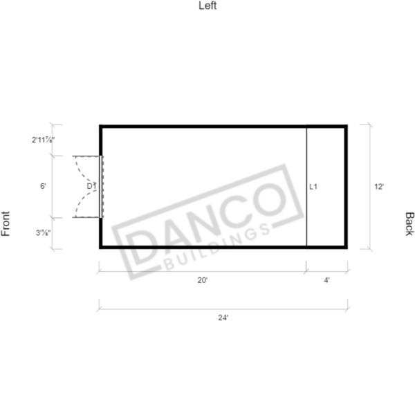 Extra Economy Lofted Barn 12x24 - Image 2