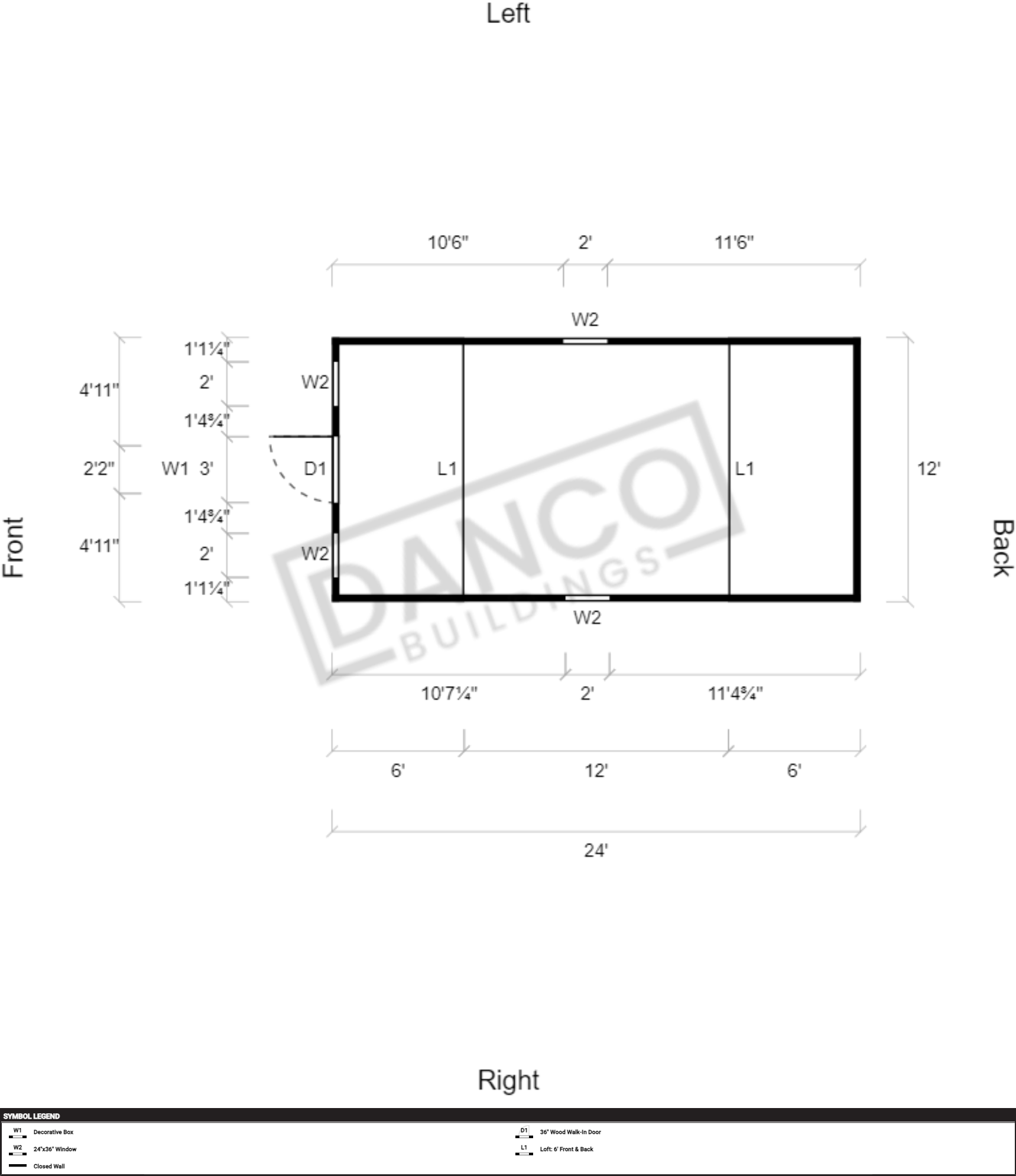 Lofted Barn 12x24 - DANCO Buildings