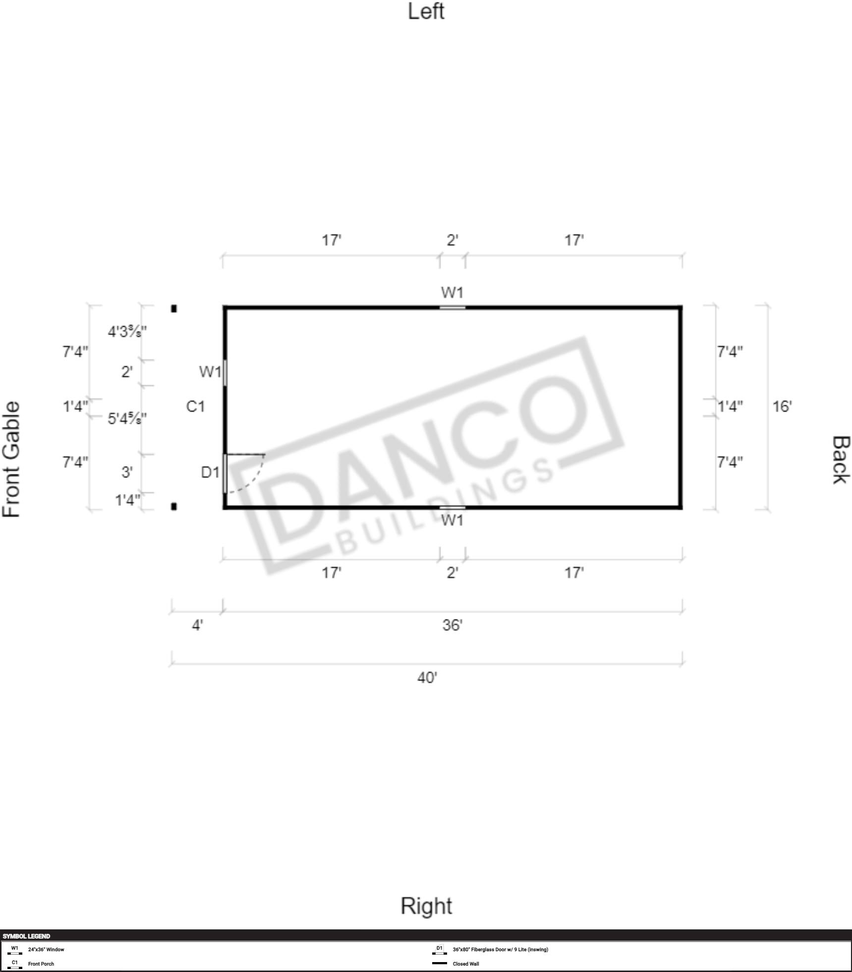 Standard Cabin 16x40 DANCO Buildings