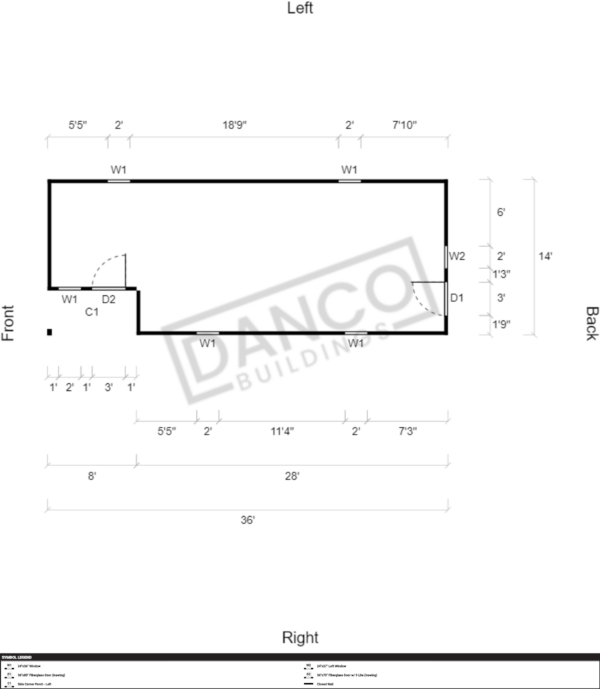 Corner Porch Lofted Barn Cabin 14x36 - Image 2