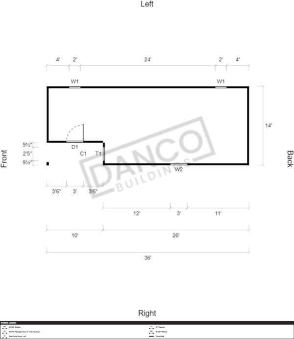 Corner Porch Lofted Barn Cabin 14x36/240299 - Image 2