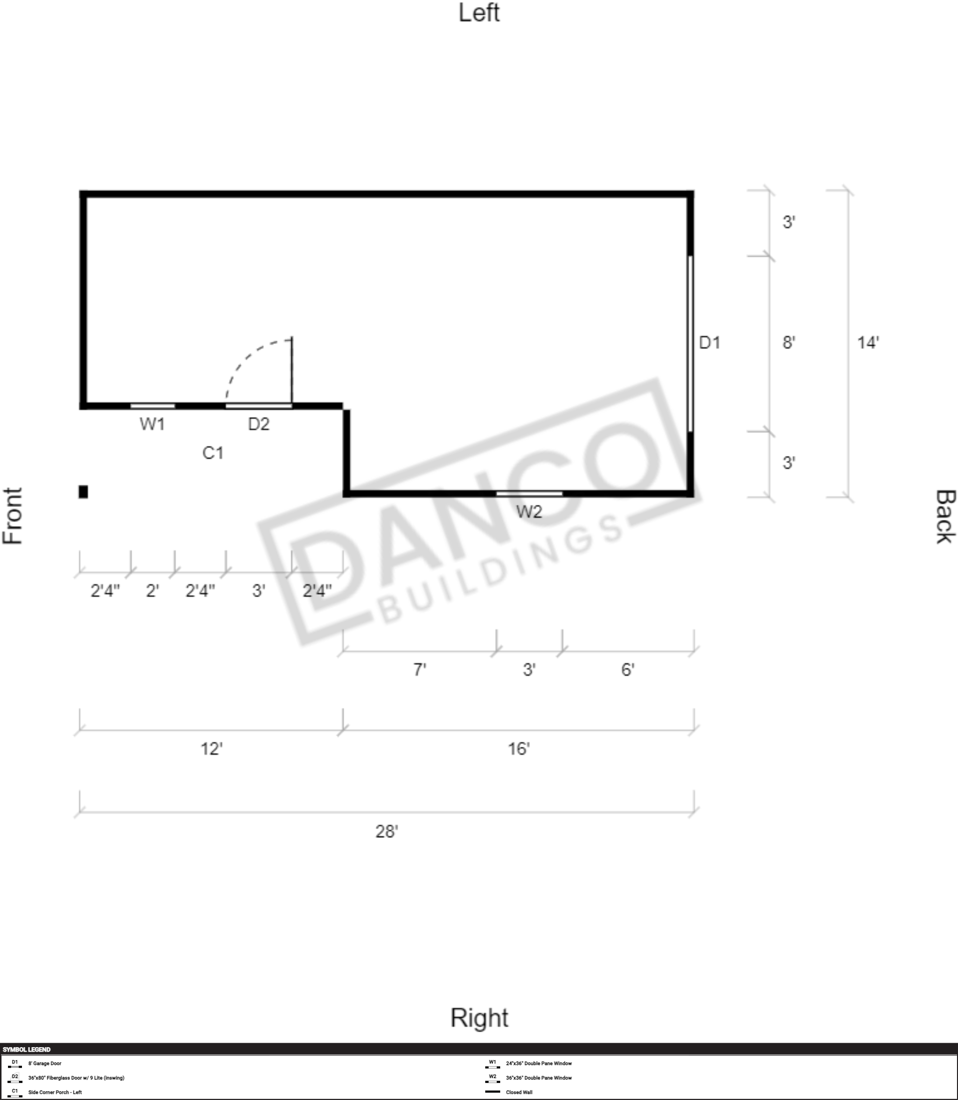 Corner Porch Cabin 14x28 - Image 2