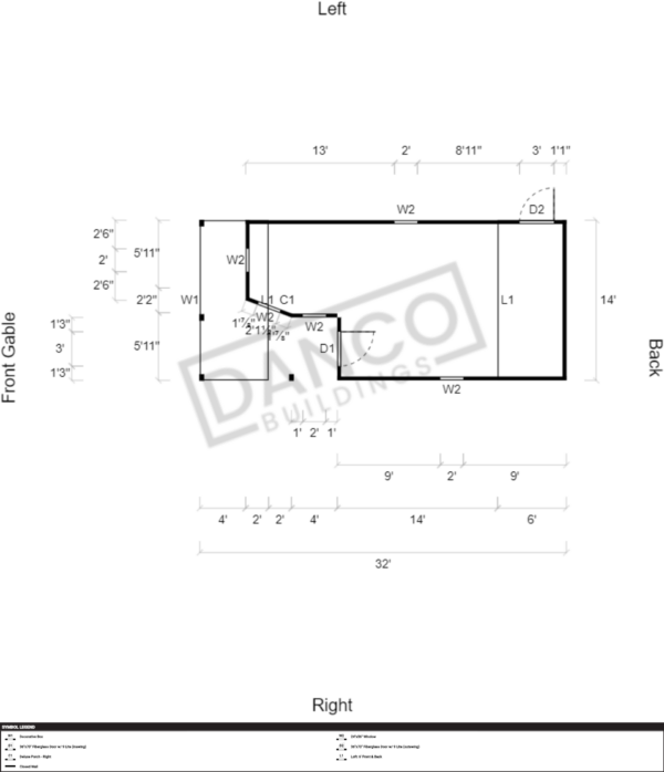Wraparound Porch Lofted Barn Cabin 14x32 - Image 2