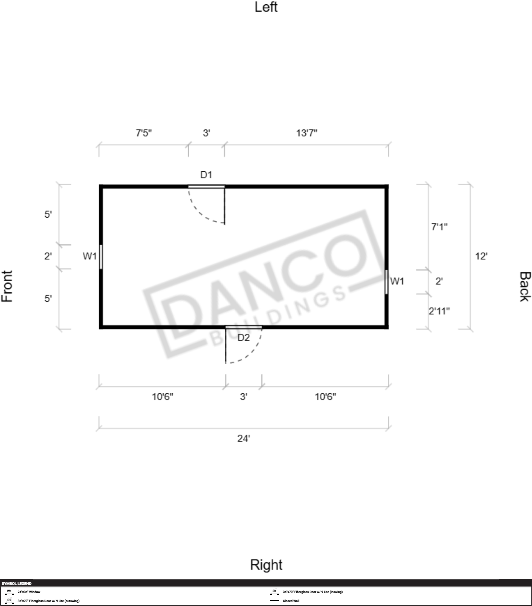 Side Lofted Barn 12x24 - Image 2