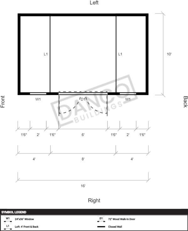 Side Lofted Barn 10x16/241012 - Image 2