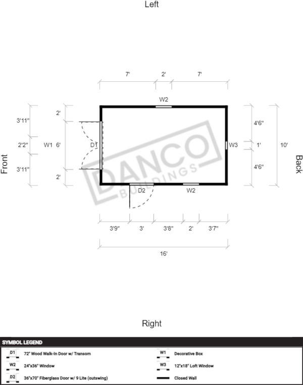 Economy Wood Lofted Barn 10x16 - Image 2
