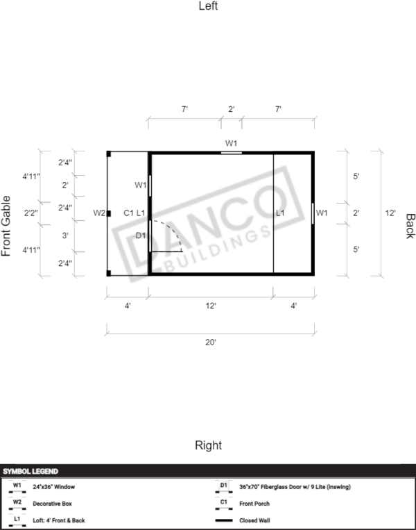Lofted Barn Cabin 12x20 - Image 2