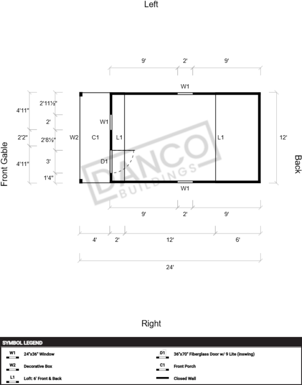 Lofted Barn Cabin 12x24 - Image 2