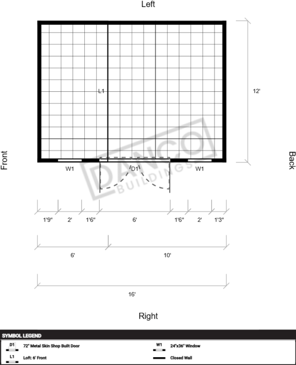 Extra Economy Lofted Barn 12x16 - Image 2