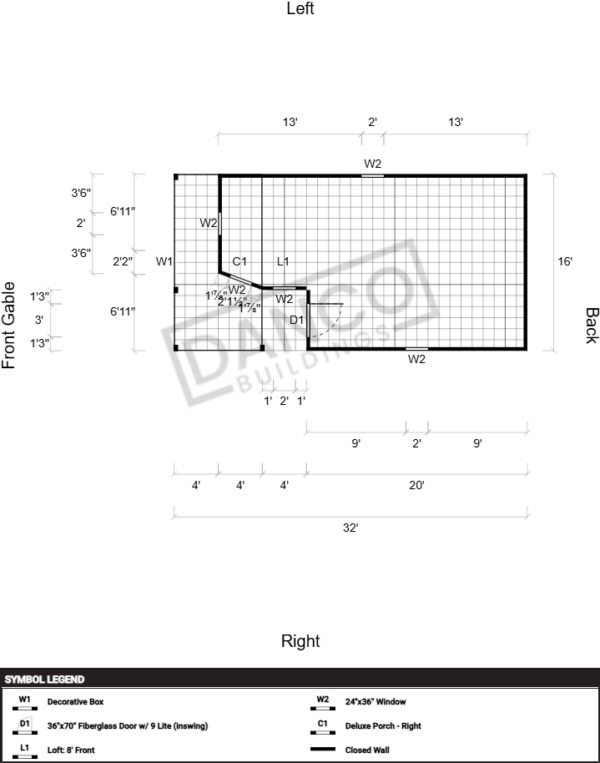 Wraparound Porch Lofted Barn Cabin 16x32 - Image 2