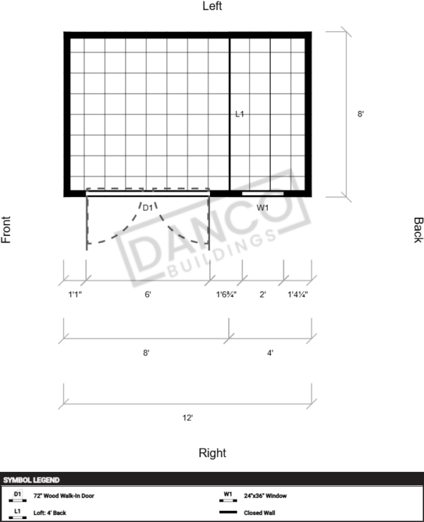 Side Lofted Barn 8x12/250159 - Image 2