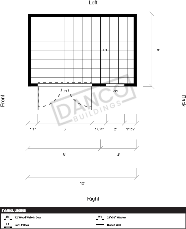 Side Lofted Barn 8x12/250159 - Image 2