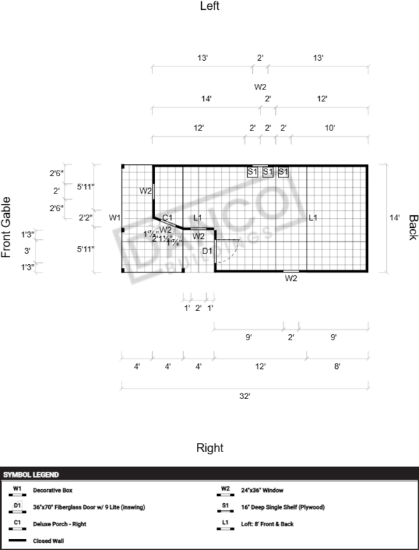 Wraparound Porch Lofted Barn Cabin 14x32 - Image 2
