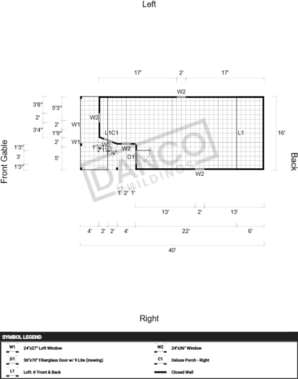 Wraparound Porch Lofted Barn Cabin 16x40 - Image 2