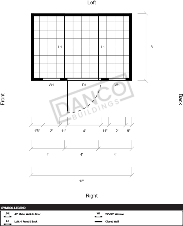 Extra Economy Lofted Barn 8x12 - Image 2