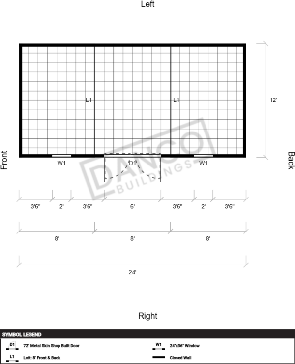 Extra Economy Lofted Barn 12x24 - Image 2
