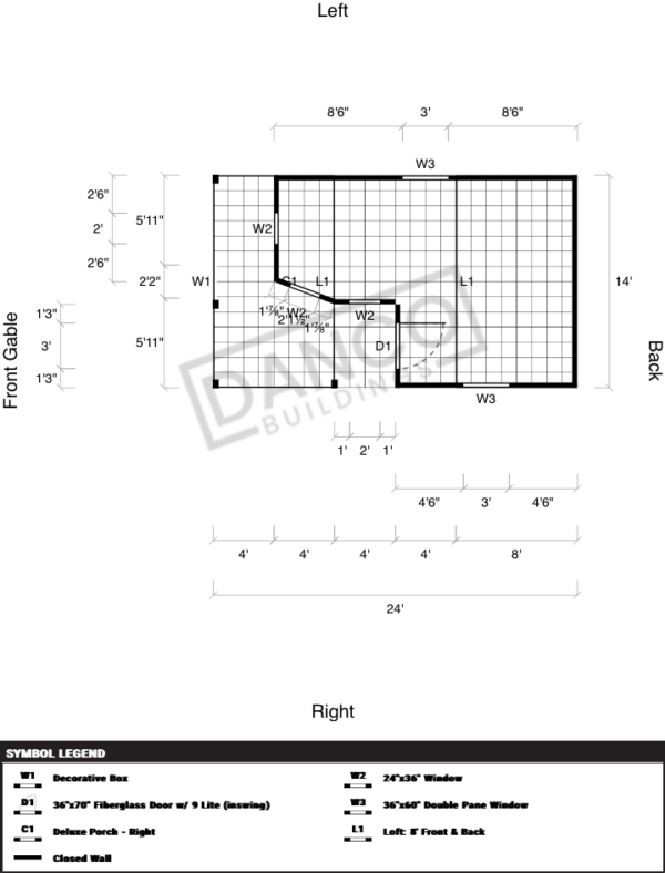 Wraparound Porch Lofted Barn Cabin 14x24 - Image 2