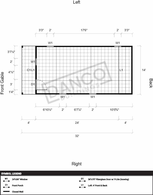 Lofted Barn Cabin 14x32 - Image 2