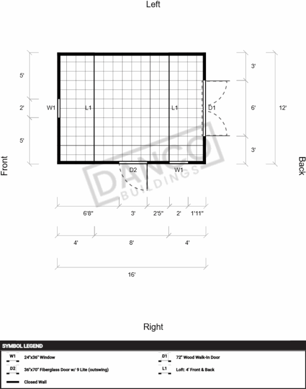 Side Lofted Barn 12x16 - Image 2