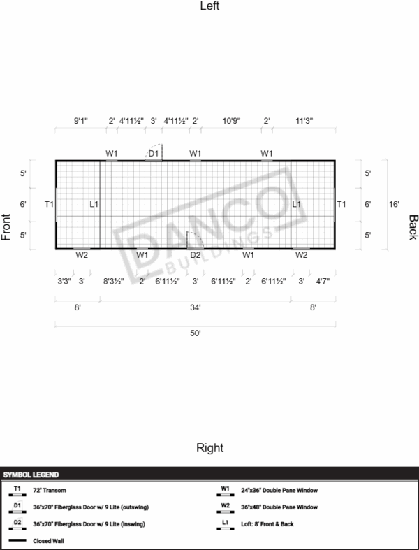 Side Lofted Barn 16x50 - Image 2