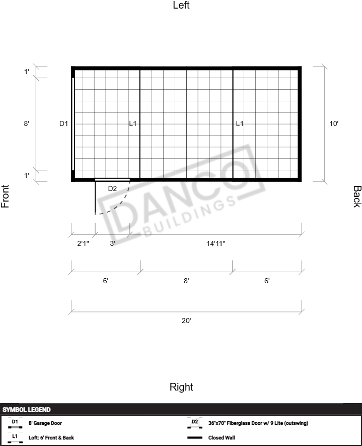 Lofted Barn Garage 10x20 - Image 2