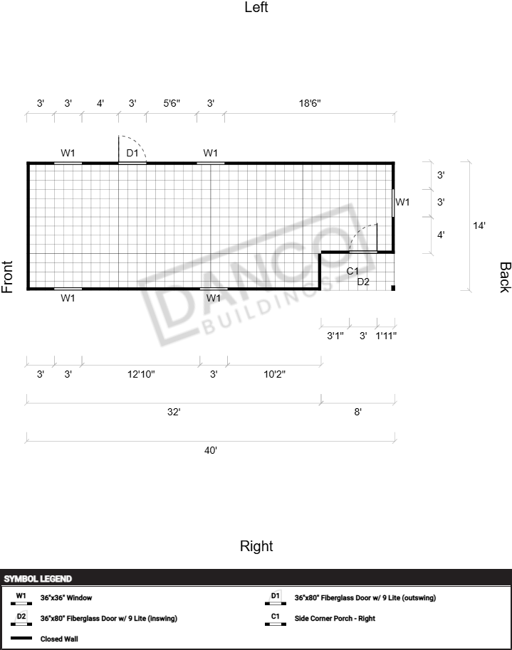 Corner Porch Cabin 14x40 - Image 2